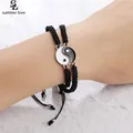 Bracelets de Couple chinois Yin Yang Tai Chi tresse ajustable cordon noir bijoux pour amoureux