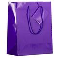 JAM Paper Glossy Gift Bags 8 x 10 x 4 Purple 6/Pack Medium