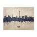 Michael Tompsett Paris France Skyline Concrete Canvas Art