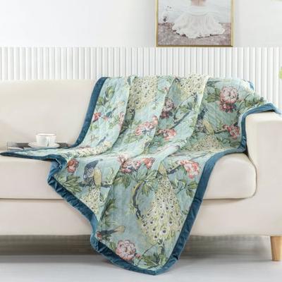 Pavona Throw Blanket Celadon 50 x 60, 50 x 60, Celadon