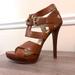 Michael Kors Shoes | Michael Kors Brown Leather Strappy Buckle And Zip Heeled Sandals, Women’s S7.5 | Color: Brown/Tan | Size: 7.5