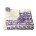 effe bebe Snow Owl Cotton Knit Sherpa Baby Blanket 30”x40” (Light Purple)