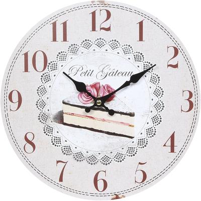 Wanduhr AMBIENTE HAUS "Wanduhr - Torte 28cm", bunt, B:28cm H:28cm T:3,5cm, Wanduhren Image
