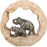 "Tierfigur CASABLANCA BY GILDE ""Skulptur Elefantenmutter"" Dekofiguren Gr. B/H/T: 27 cm x 28 cm x 6,5 cm, braun (bronzefarben) Tierfiguren"
