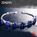Zddan – Bracelet en argent Sterling 925 pour femmes chaîne en saphir mode bijoux cadeau de