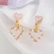 Boucles d'oreilles à clip en perles de coeur pour femmes biscuits simples déclaration de mode