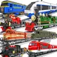 City high-tech train station Railway army passenger tracks rail building blocks bricks toys for