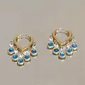 Boucles d'oreilles pompon Blue Zunderes boucle d'oreille vintage petit bijoux élégant luxe