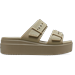 Crocs Khaki Women's Crocs Brooklyn Sandal Low Wedge Shoes