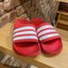 Adidas Shoes | Adidas Adilette Woman’s Slides | Color: Red/White | Size: 8