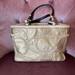 Coach Bags | Gold & Cream Leather Coach Tote Purse | Color: Cream/Gold | Size: 14" Length X 9" Height