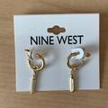 Nine West Jewelry | Nine West Nwt Gold Hoop Earrings With Small Gem | Color: Gold | Size: Os