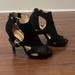 Jessica Simpson Shoes | Jessica Simpson | Suede Peep Toe Heels With Side Buckle | Black - Size 7.5 | Color: Black | Size: 7.5