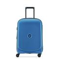 DELSEY PARIS - BELMONT PLUS - Slim Rigid Cabin Suitcase - 55x40x20 cm - 33 liters - S - Blue metallique
