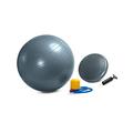 Exercise Ball (25.6 inch) & Wobble Cushion (13 inch) by C4B | With Air Pump | Balance Cushion with Dimples, Fitness Ball | Back Muscle Training, Yoga, Gymnatics, Core Muscle, To Strengthen Your Back