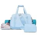 Sports Gym Bag for Women, Sport Duffle Workout Bags with Shoe Compartment & Wet Pocket, Small Womens Gym Bags, Blue
