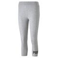 Leggings PUMA "Essentials Logo 3/4-Leggings Damen" Gr. M, Normalgrößen, grau (light gray heather) Damen Hosen Sport Leggings