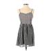 Bar III Casual Dress - Mini: Black Stripes Dresses - Women's Size Small