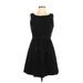 Elle Casual Dress - A-Line Scoop Neck Sleeveless: Black Print Dresses - Women's Size 10