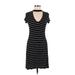 American Eagle Outfitters Casual Dress Crew Neck Short sleeves: Black Print Dresses - Women's Size Medium