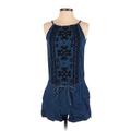 Old Navy Romper Scoop Neck Sleeveless: Blue Rompers - Women's Size X-Small Petite