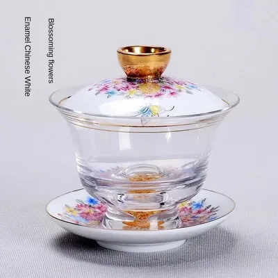 Tasse à thé Gai Wan Cha Venti Trans ai en céramique émaillée avec main générateur de thé cadeau