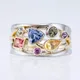 Bague en cristal diamant multicolore pour femmes anneau irrégulier géométrie exquise Zircon