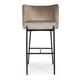 Barhocker RAY - Barhocker, Samt in Taupe & schwarzes Metall, H78