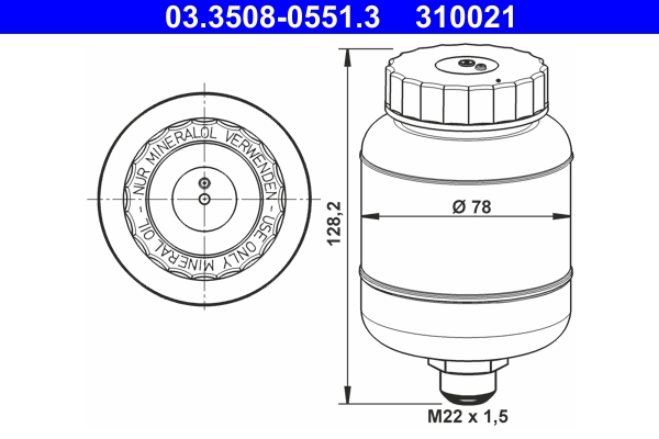 ATE Ausgleichsbehälter, Bremsflüssigkeit Universal 03.3508-0551.3 Image