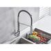 Single Handle Single Hole Kitchen Sink Faucet with Pull Down Sprayer Stainless Steel Kitchen Faucet with Dual Modes Spout
