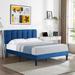 Javlergo Velvet Upholstered Platform Bed Frame with Adjustable Headboard