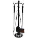 Esschert Design USA FF70B Cast Iron Fireplace Tools with Stand Black - 4 Piece