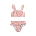 Bagilaanoe Toddler Baby Girls Swimsuits 2 Piece Bikinis Set Flying Graphic Print Tops + Ruffle Panties 6M 12M 2T 3T 4T 5T Kids Swimwear Bathing Suit Beachwear