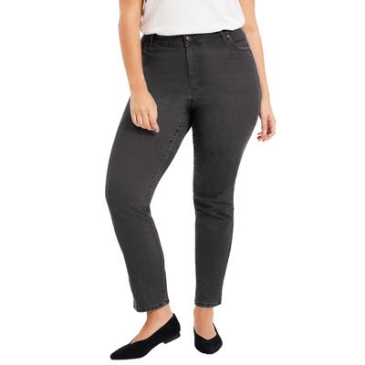 Plus Size Women's Curvie Fit Straight-Leg Jeans by June+Vie in Grey Denim (Size 30 W)