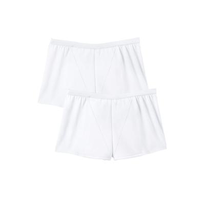 Plus Size Women's Cotton Incontinence Boyshort 2-Pack by Comfort Choice in White Pack (Size 10)