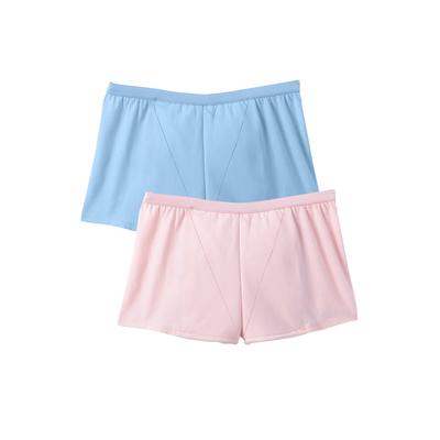 Plus Size Women's Cotton Incontinence Boyshort 2-Pack by Comfort Choice in Pastel Pack (Size 13)