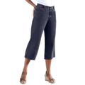 Plus Size Women's Perfect 5-Pocket Relaxed Capri With Back Elastic by Woman Within in Indigo (Size 40 W)