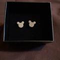 Disney Accessories | Disney,925 Children’s Disney Crystal Mickey Mouse Earrings | Color: Silver/White | Size: Sm