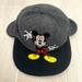 Disney Accessories | Disney Mickey Mouse Grey Black Ear Flap Fuzzy Hat | Color: Black/Gray | Size: Osb