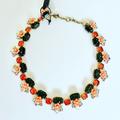 J. Crew Jewelry | New J.Crew Floral Necklace | Color: Green/Orange | Size: Os