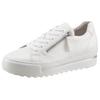 Plateausneaker GABOR "FLORENZ", Damen, Gr. 40, weiß, Kalbsleder, unifarben, sportlich, Schuhe, in Schuhweite G (=weit), Freizeitschuh, Halbschuh, Schnürschuh, Topseller