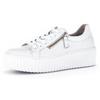 Plateausneaker GABOR, Damen, Gr. 38, weiß, Nappaleder, unifarben, sportlich, Schuhe, Freizeitschuh, Halbschuh, Schnürschuh mit Gabor Best Fitting