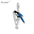 Pendentif à breloque pie oiseau 2018 bijoux de mode chanceux réel authentique 925 en argent