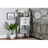 Baxton Studio Eliya Classic and Traditional Brushed Silver Finished Wood 2-Drawer End Table - Wholesale Interiors JY18B016-Silver-2DW-ET