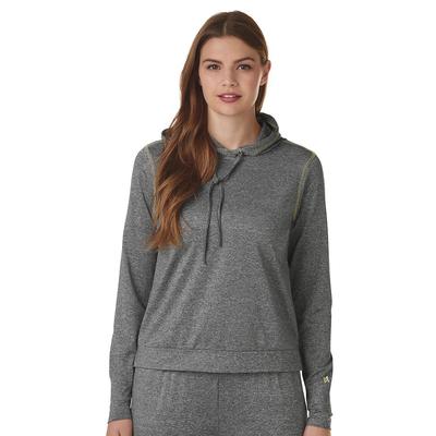 Vevo Active Women's Lightweight Active Hoodie (Size S) Alloy Grey Heather/Key Lime, Polyester,Spandex