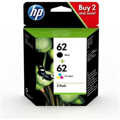 Hp 62 Pack de 2 cartouches d'encre noire et trois couleurs authentiques (N9J71AE) pour Officejet