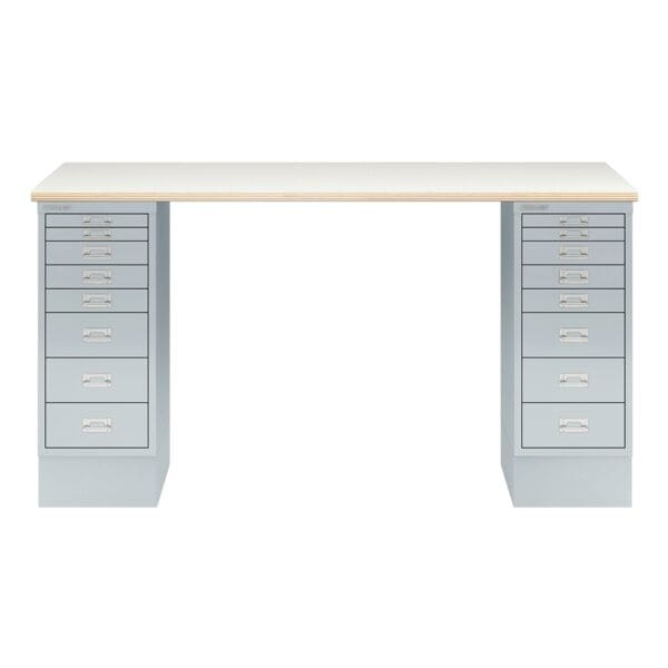 Bisley Schreibtisch »MultiRange« plywood Platte mit 16 Schubladen grau, 140x74x60 cm Image