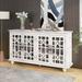 60" 4 Doors Sideboard with Adjustable Height Shelves and Metal Handles