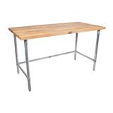 John Boos Maple Wood Top Work Table with Galvanized Steel Base, 48 x 30 x 1.5" - 89