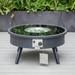 LeisureMod Walbrooke Modern Patio Conversation Set With Fire Pit Table